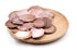 orange pink flat scallop shells